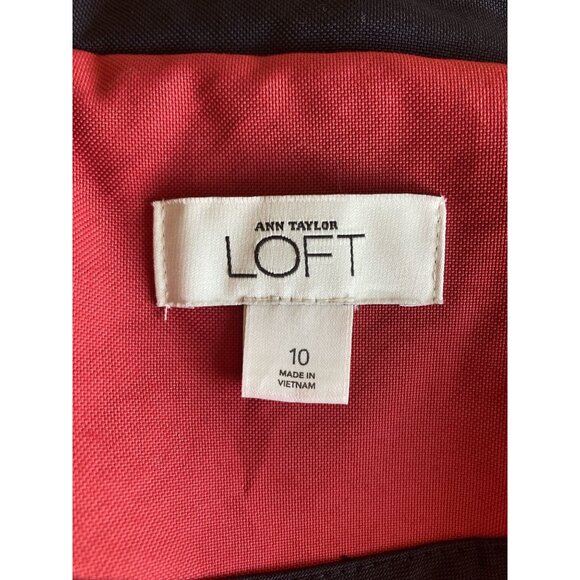 Ann Taylor Loft Women's Brick Red Belted Trench Coat Size 10 Mid Length READ - Picture 6 of 8